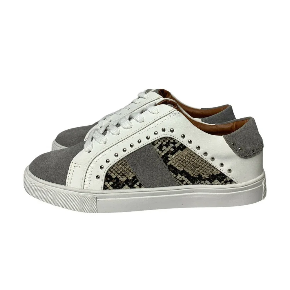 NEW Steve Madden Annita Court Fashion Sneakers Shoes Leather Animal Print Size 8